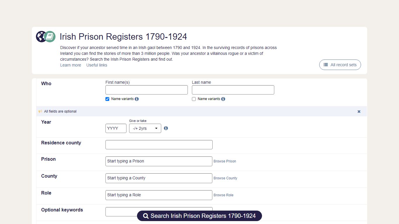 Irish Prison Registers 1790-1924, World | findmypast.ie